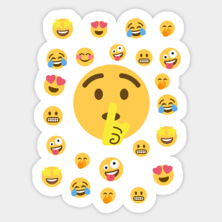 Funny Emoji Sticker Smile Happy Emotion Secret Sticker